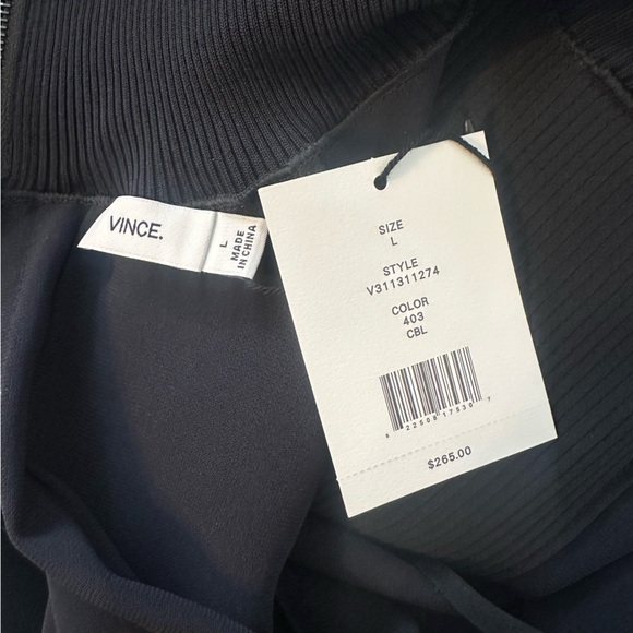 NWT VINCE Laser Cut Sleeveless Top Large dark navy blue - Picture 3 of 6